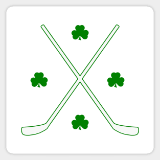 Shamrock Crossed Sticks Sticker